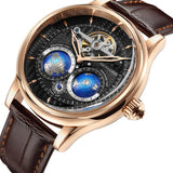 SEAKOSS Luxury Double Earth Rotating Men's Mechanical Watch Automatic Movement Waterproof Clock Pilots Men 1963 Flywheel Watches