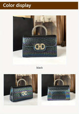 Advanced Ostrich Pattern Diamond Inlaid Women's Handbag New Fashionable High-End Shoulder Crossbody Bag