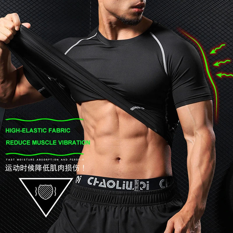 Spider Print Compression Shirts for Men Gym Workout Fitness Undershirts Short Sleeve Quick Dry Athletic T-Shirt Tops Sportswear