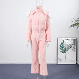 Slim-Fit Hooded Winter Ski Romper