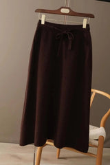 Wool A-Line Midi Skirt – Women's Knit Autumn Winter