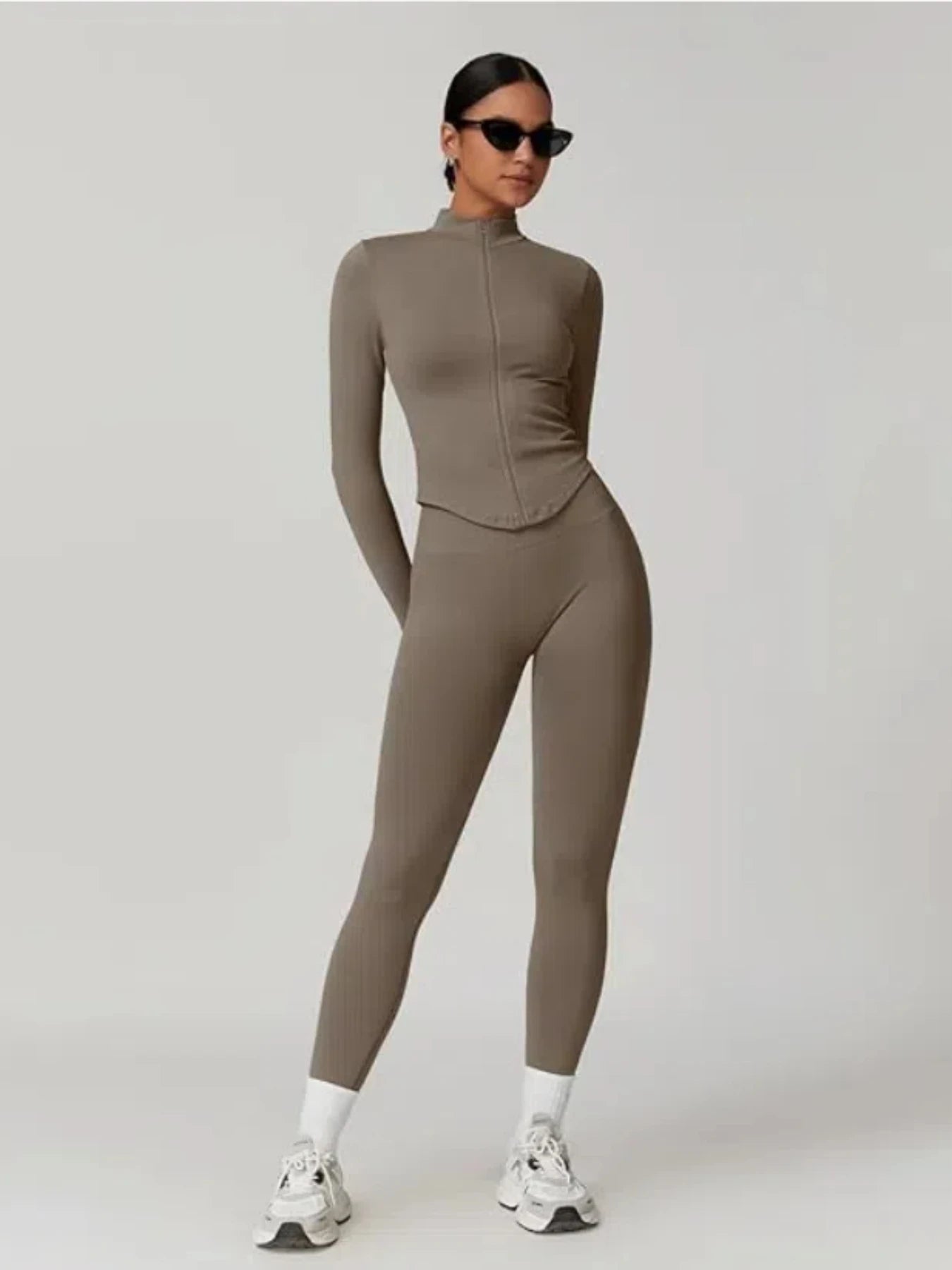 Performance Quarter-Zip Crop Top