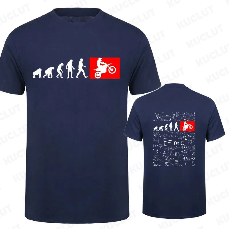 Unisex Human Evolution Motorbike Graphic Print T-Shirt
