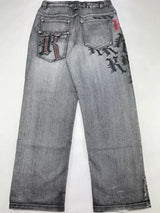 Harajuku Vintage Washed Gray Jeans
