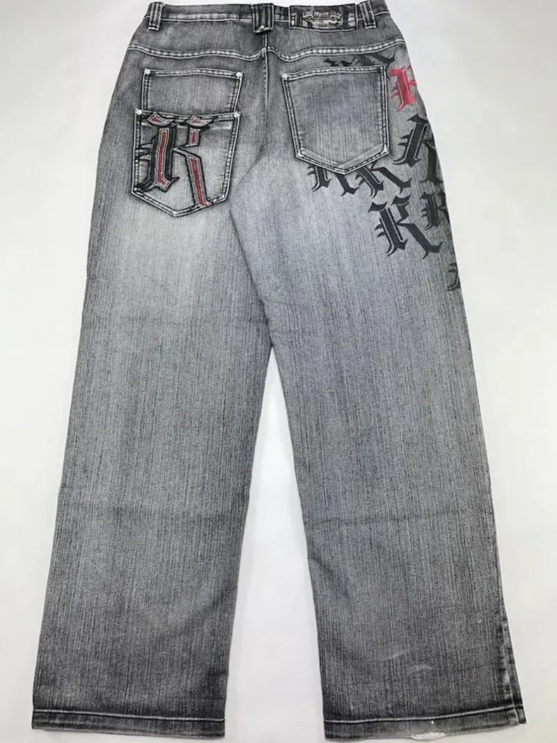 Harajuku Vintage Washed Gray Jeans