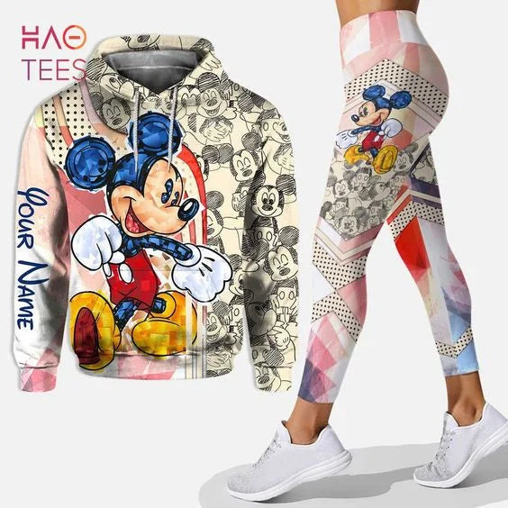 Disney Mickey & Minnie Mouse Hoodie & Leggings Set | Women's Athletic Tracksuit