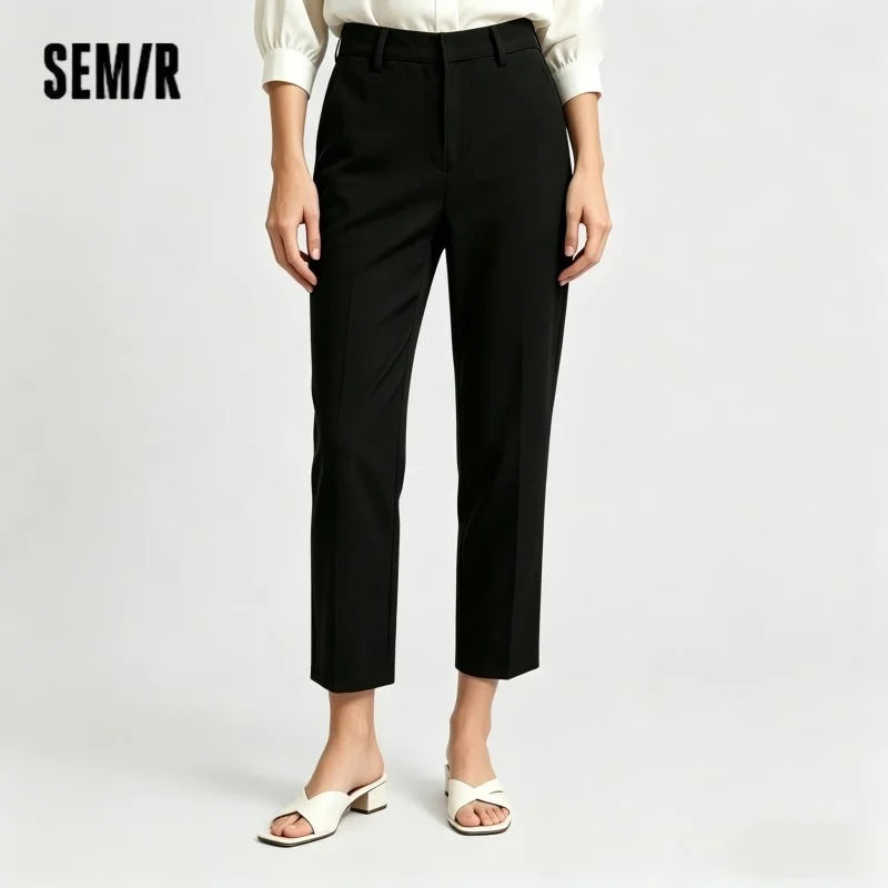 Semir Jeans Women Vintage Long Trousers 2025 New Spring Wide-leg Trousers Comfortable Soft Versatile Trousers