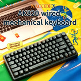 AJAZZ AK820 Wired With Rotary Volume Buttons Hot-Swappable Keys For Office And Home Mechanical Keyboards