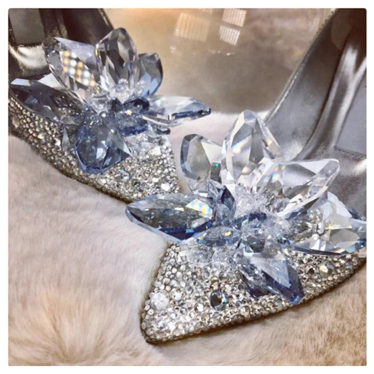 Women's Rhinestone Pointed-Toe Wedding Pumps