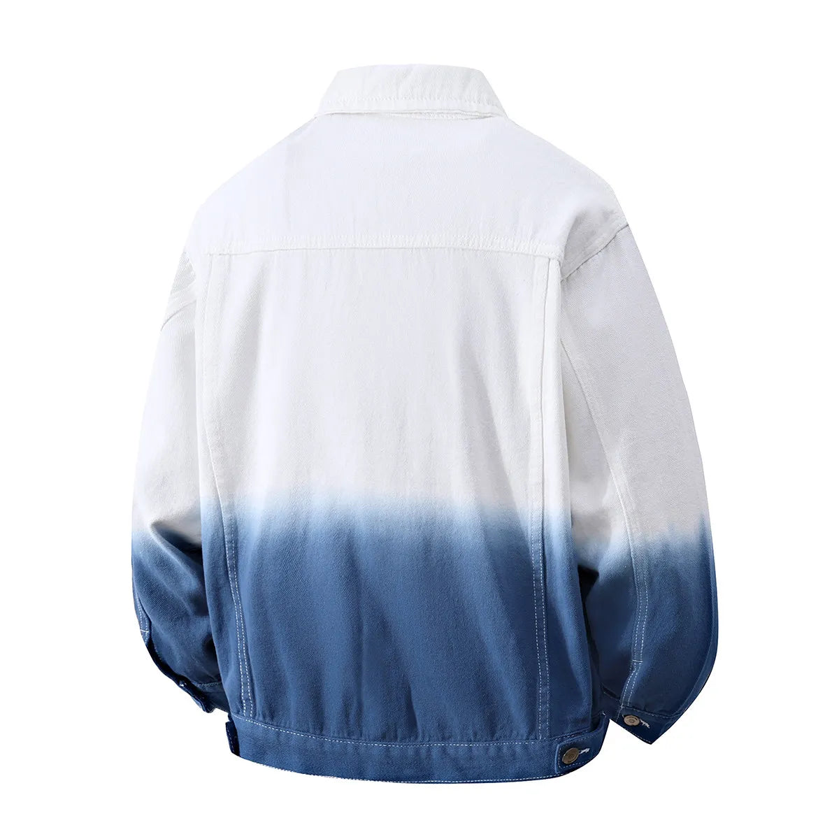 Men High Quality Cotton Denim Jacket Spring Autumn Youth Hip Hop Streetwear Tie Dye Gradient Jeans Youth Cowboy Loose Top Coat