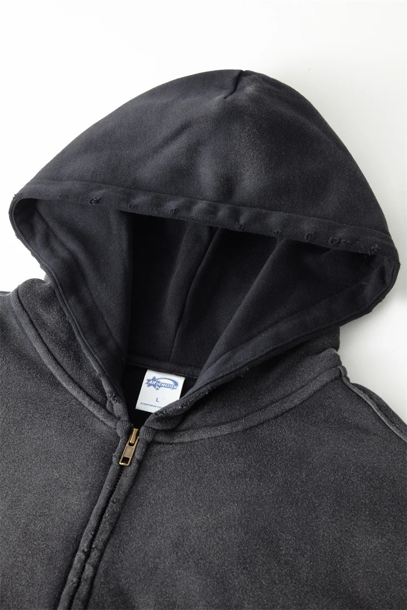 Men’s Oversized Tie-Dye Fleece Zip-Up Hoodie