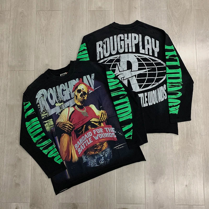 Retro Goddess Print Long Sleeve Tee – Men's Relaxed Fit