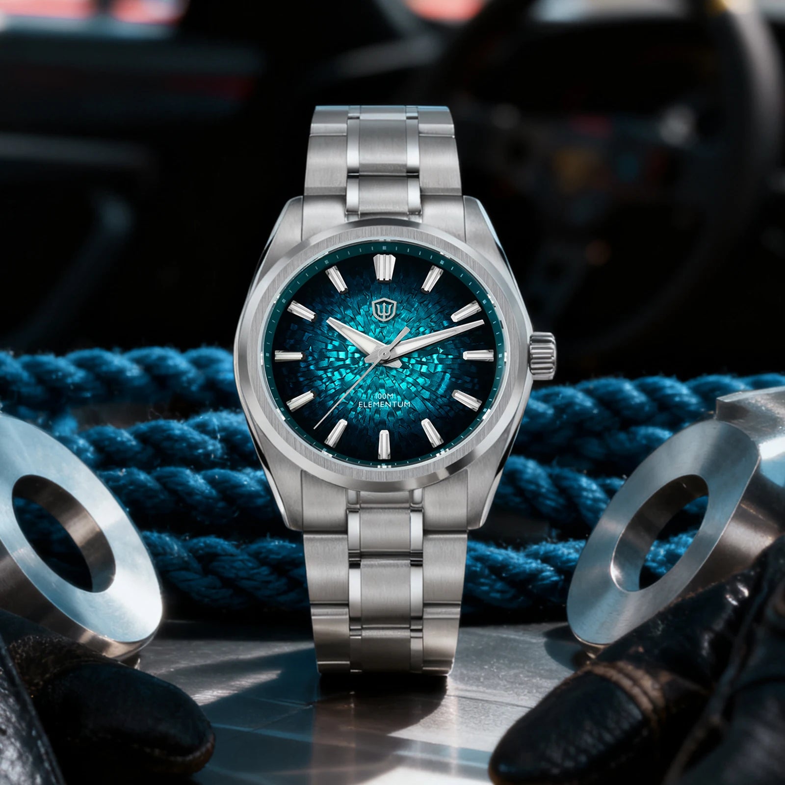 Watchdives WD0003C 38mm Men Watch VH31 Sweep Seconds Quartz Movement Sapphire Ice Crack Dial Luminous 10Bar Waterproof Watches