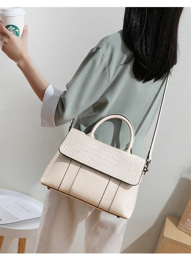Women's Cow Real Leather Crossbody Bag Female Cowhide Designer Luxury Shoulder Bags Ladies Casual Retro Large Capacity Handbag