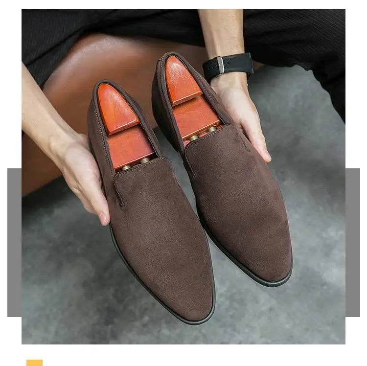 New In Red Bottom Shoes for Men Loafers Flock Solid Slip-On Party Men Dress Shoes Size 38-48 Free Shipping Men Shoes
