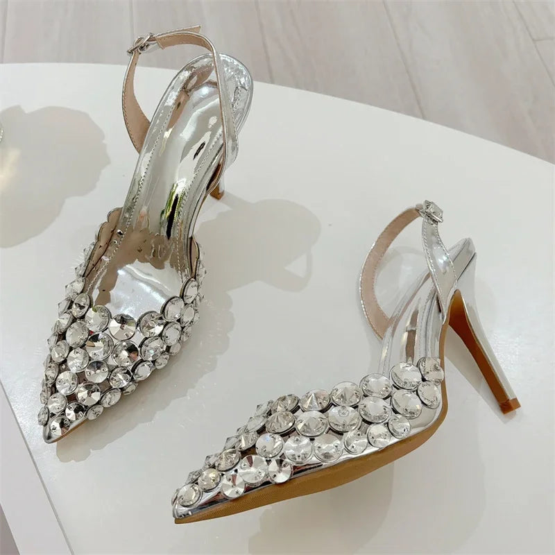 Women's Rhinestone Stiletto Pumps — High Heel Wedding & Party Sandals
