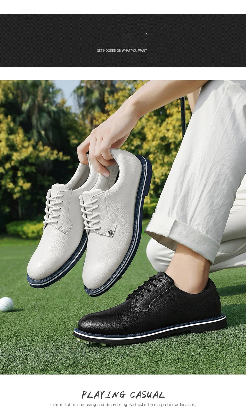 Golf Shoes For Men 2024 New White Professional Waterproof Non-slip Spikeless Outdoor Leisure Walking Training Golfer Sneakers