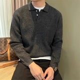 Men's Knit Polo Sweater – Long Sleeve Pullover