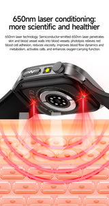 2026Hot AI-GPT Diagosis ECG Health SmartWatch Blood Pressure Lipid Uric Acid 650nm Dual-Probelaser Heart Analysis Smart bracelet