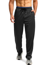 Men's Drawstring Activewear Pants with Zipper Pockets
