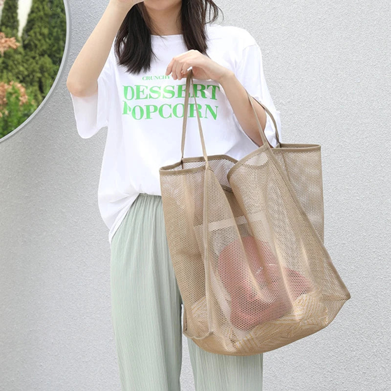 Women's Mesh Tote Bag for Beach & Shopping