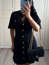 Elegant Ribbed Knit Mini Dress