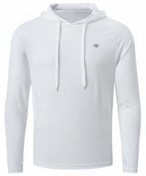 Summer Men's Long Sleeve UPF 50+ Hoodie T-Shirts, Rash Guard Quick Dry T-shirt Outdoor Sport Running Pullover