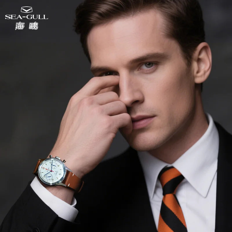 Seagull 1963 International Edition Watch for Men Chronograph Manual Winding Mechanical Watches Original ST1901 38mm Pilot Clock