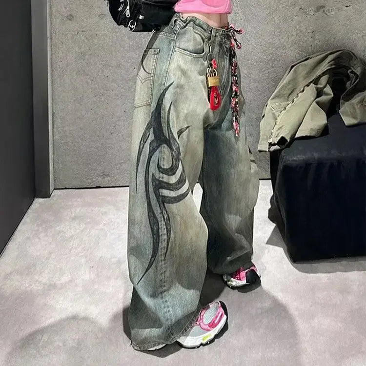 Y2K Vintage Pink Baggy Jeans