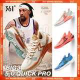 361 Degrees BIG3 5.0 Quick Pro Men Basketball Shoes Carbon Plate Breathable Stable Flexible Training Male Sneakers 672421111