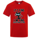 Funny Cool Cat Printed T-shirt