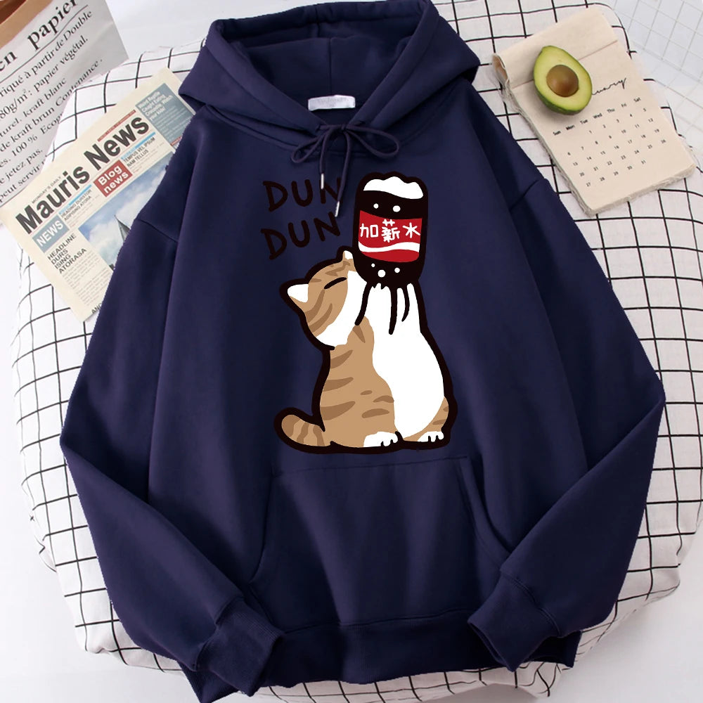Cartoon Cat "Salary Increase" Hoodie