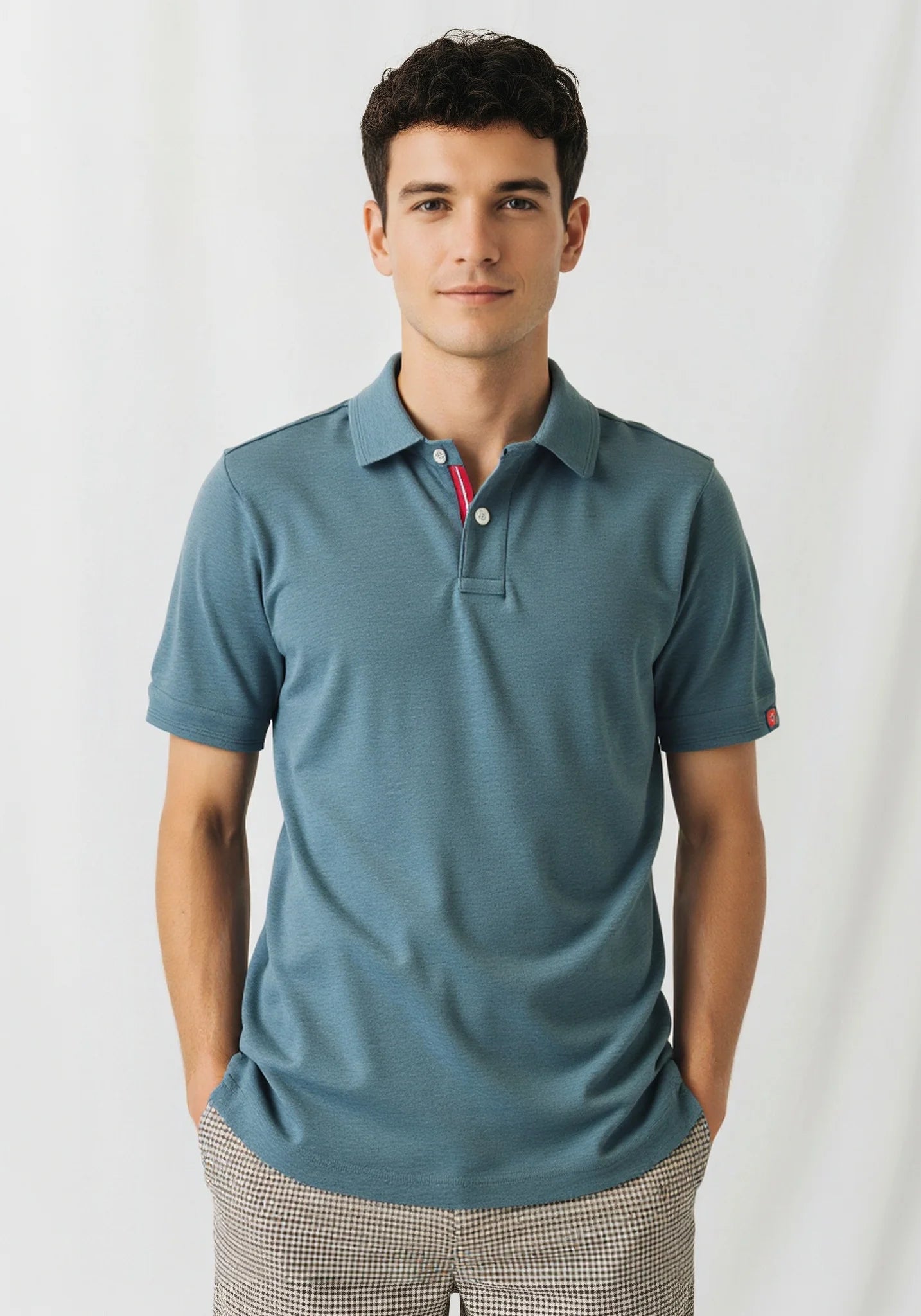 Men's Premium Cotton Polo Shirt | Short Sleeve Emblem Tee