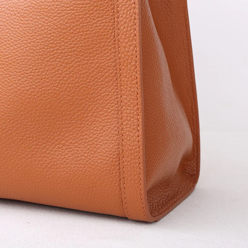 2025 New Women Bag Female Luxury Fashion Shoulder Bags Lady Soft 100% Cowhide Genuine Leather Niche Design Tote Bucket Handbag