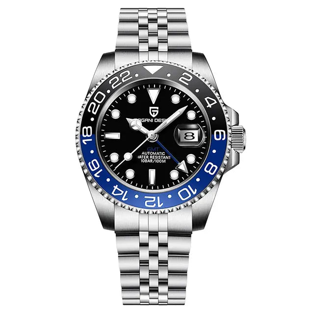 New PAGANI DESIGN Men Mechanical Watch 40mm Luxury Automatic Mens Watches 10Bar Waterproof GMT Wristwatch for Man's Gift PD-1662