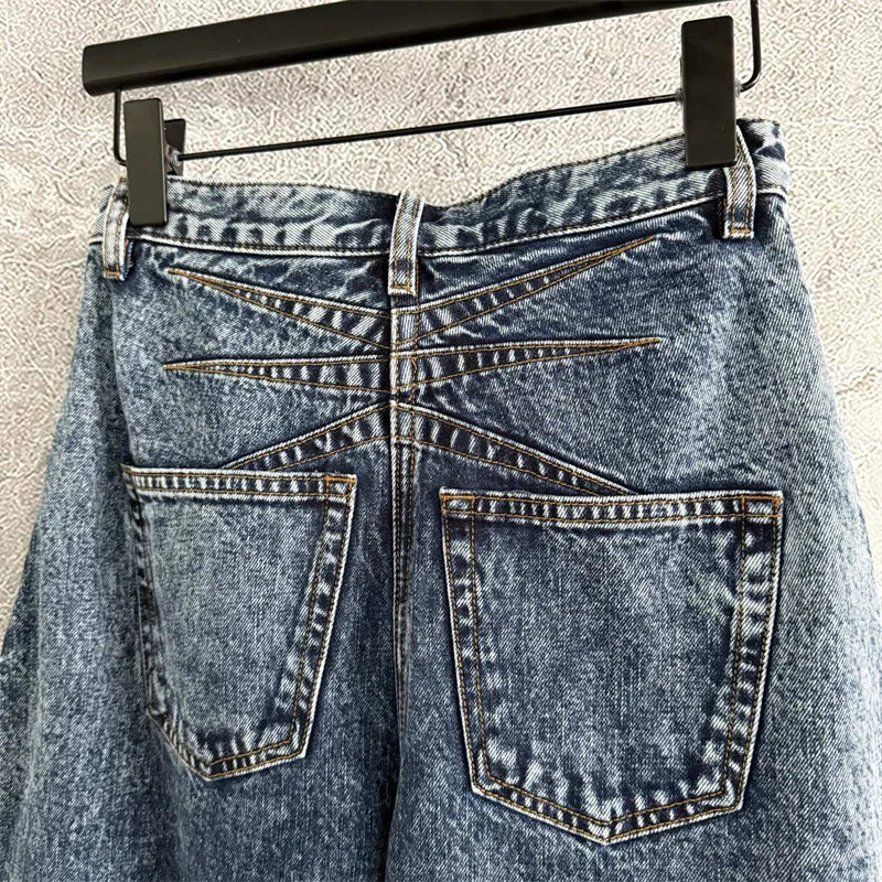 High-Waist Cotton Straight Jeans — Women's Slim Fit