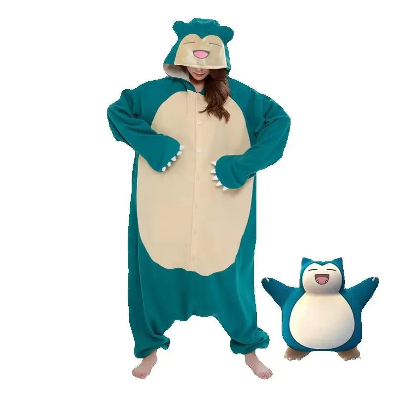 Snorlax Kigurumi Onesie | Cozy Fleece Cosplay Pajamas