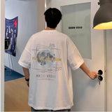 30kg To 120kg Korean Style Lazy Feeling Wearing Moon Pattern T-shirt Daily Basic Top Casual Versatile Shirt
