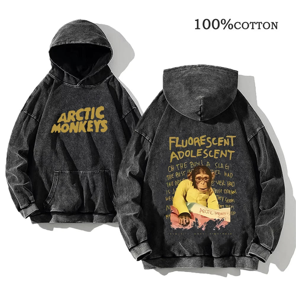 Retro Arctic Monkeys Printed Hoodie | Vintage Rock Streetwear