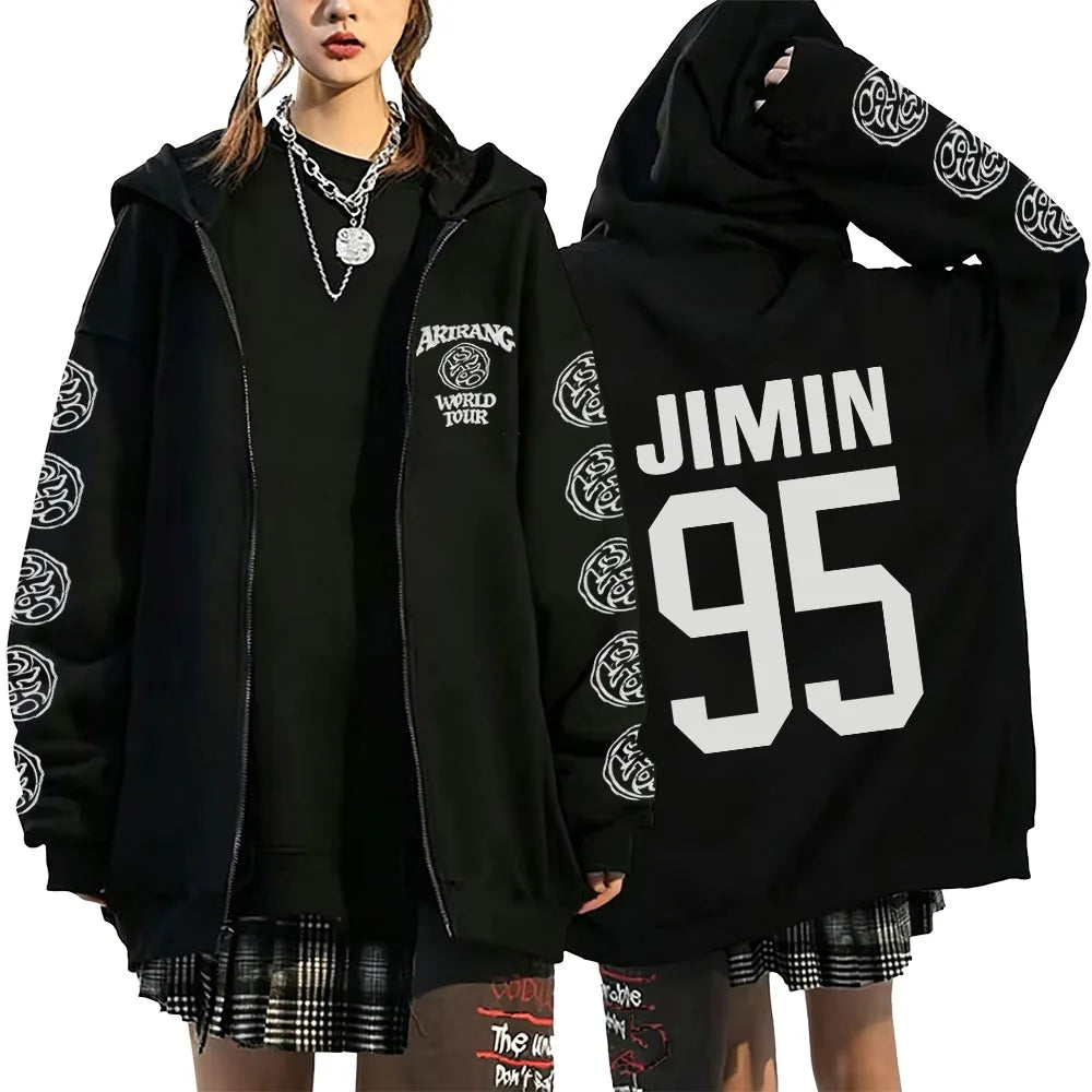 Y2K Graphic Zip-Up Hoodie