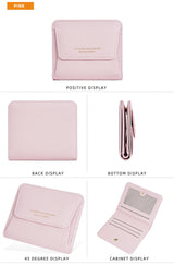 Fashionable Mini Women Wallet Name Engraving High-Quality Card Holder Simple Short Female Coin Purse Small Ladies Purse