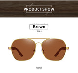 GM Fashion Retro Metallic Square Sunglasses for Women and Men Luxury Designer Brands Popular Driving Bamboo and Wood Sunglasses