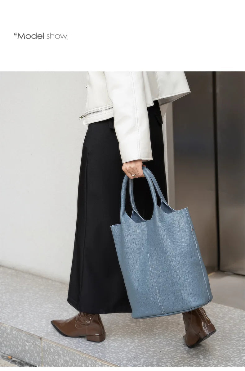 Luxury Soft Leather Bucket Bag | Large Women’s Shoulder Bag