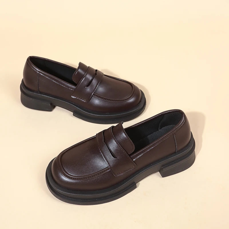 New Japanese Style College Student Shoes Cosplay Lolita Shoes for Women/Girl Fashion Black/Coffee Uniform Platform Shoes 2024