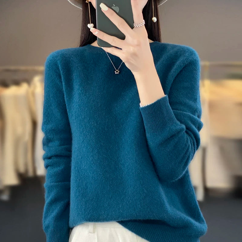 Women's Merino Wool Crew Neck Sweater