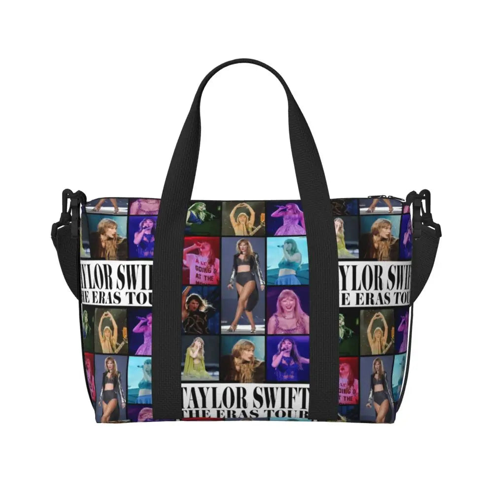 Custom The Eras Tour 1989 Taylor's Swift's American Pop Singer Tote Bag Women Large Capacity Beach Gym Travel Bags