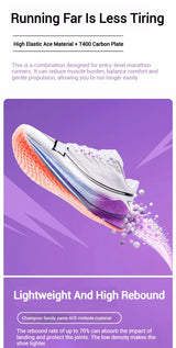 Xtep Shyft 1.0 Professional Running Shoes For Men 2025 Summer Marathon Shock Absorbing Carbon Plate Racing Shoes 875319110083