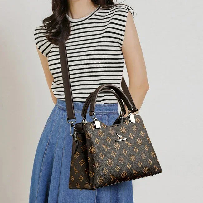 Luxury Handbag Fashion Print Large Capacity Soft Leather Women Shoulder Crossbody Bag Leisure Designer Ladies Purses and Handbag