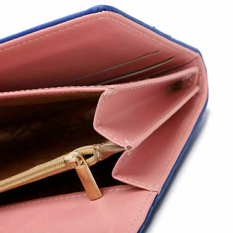 Women PU Leather Black Long Wallet Diamond Pattern Purse Large Capacity Card Holder Crown Buckle Ladies Phone Bag Girls Gifts