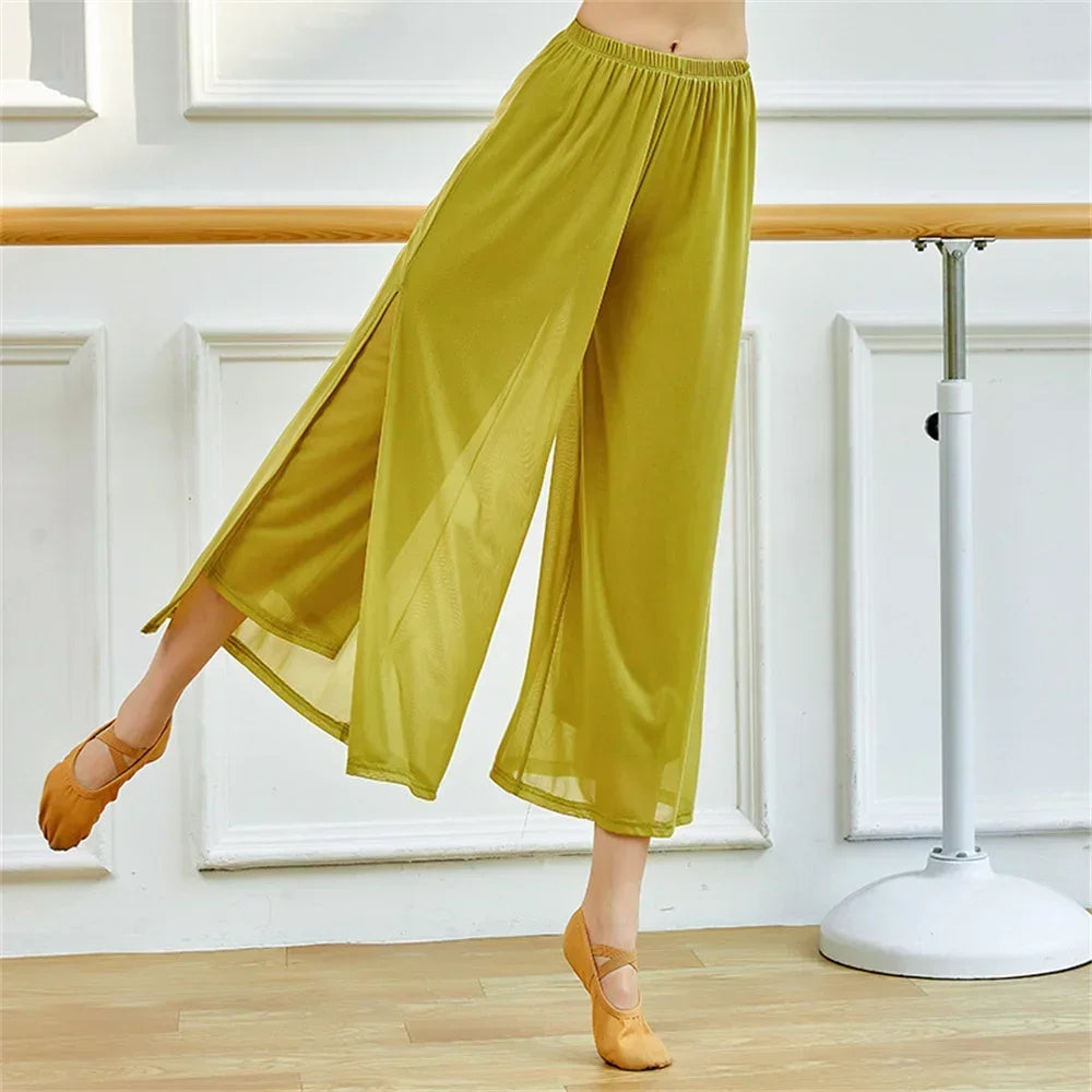 Women's Wide-Leg Nylon Dance Pants